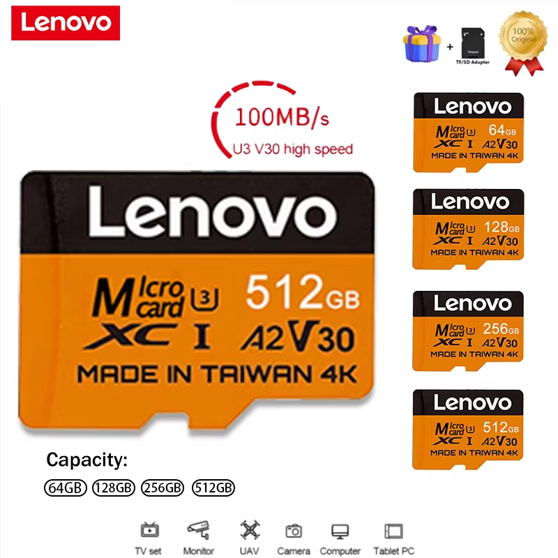 Gaming Console And Monitor - Lenovo Secure 512GB SD Kartlar Mikro