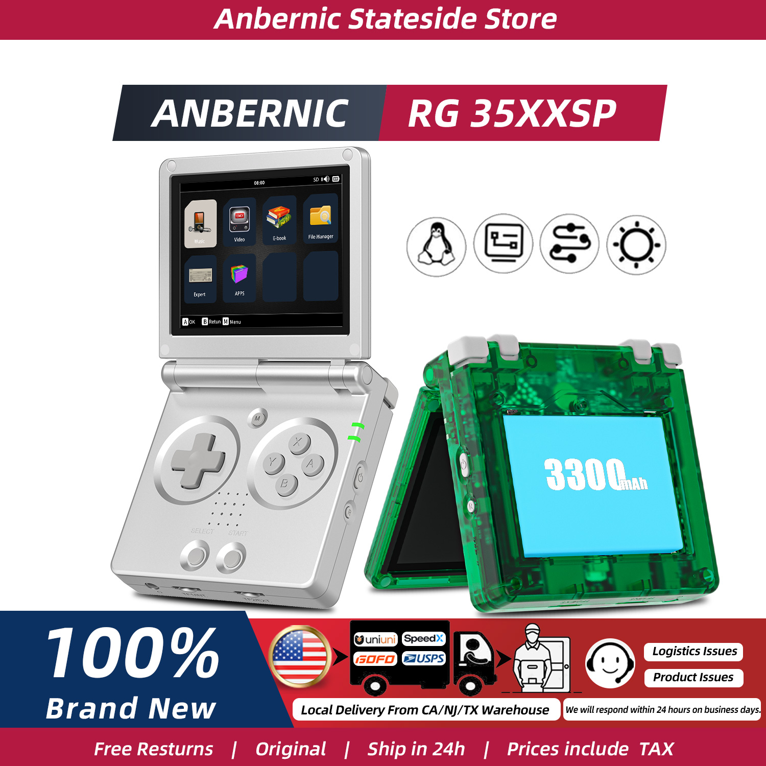 ANBERNIC RG35XXSP FILP 3.5 İnç - Gaming Console 5 Year Old incelemesi ve fiyatı